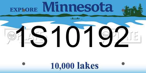 1S10192 Minnesota License Plate