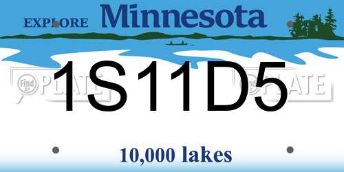 1S11D5 Minnesota License Plate