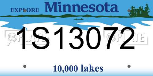 1S13072 Minnesota License Plate