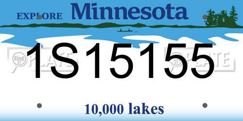 1S15155 Minnesota License Plate