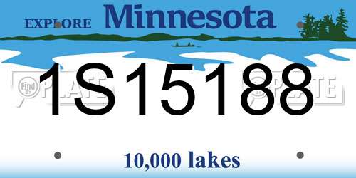 1S15188 Minnesota License Plate