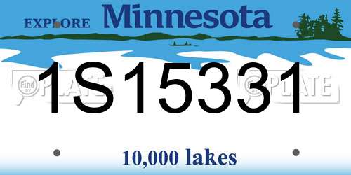 1S15331 Minnesota License Plate