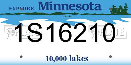 1S16210 Minnesota License Plate
