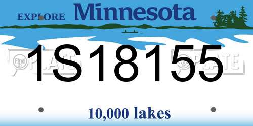 1S18155 Minnesota License Plate
