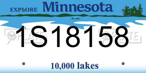1S18158 Minnesota License Plate