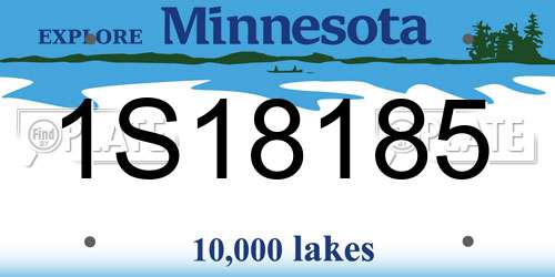 1S18185 Minnesota License Plate