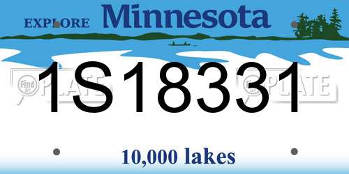 1S18331 Minnesota License Plate