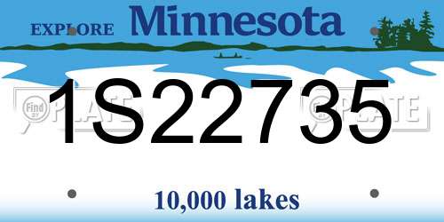 1S22735 Minnesota License Plate