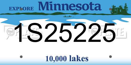 1S25225 Minnesota License Plate