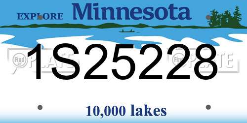 1S25228 Minnesota License Plate