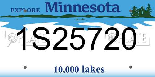 1S25720 Minnesota License Plate
