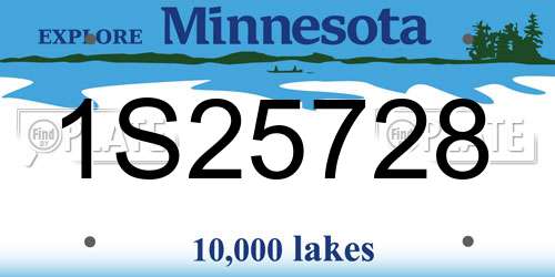 1S25728 Minnesota License Plate