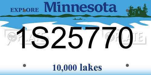 1S25770 Minnesota License Plate