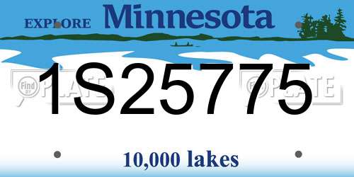 1S25775 Minnesota License Plate