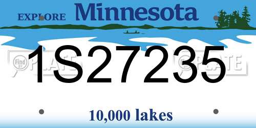 1S27235 Minnesota License Plate