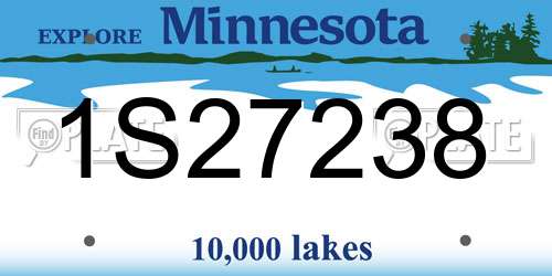 1S27238 Minnesota License Plate