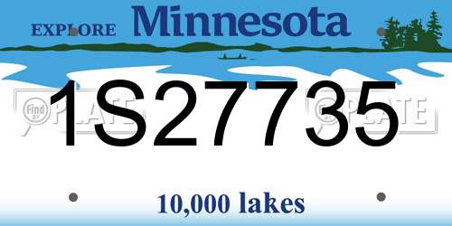 1S27735 Minnesota License Plate