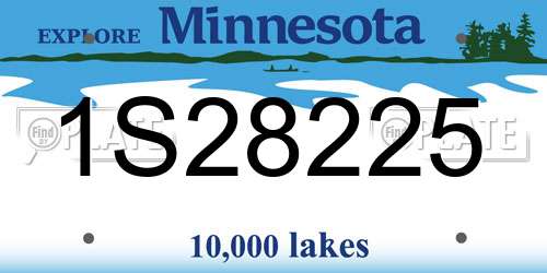 1S28225 Minnesota License Plate