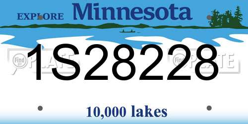 1S28228 Minnesota License Plate