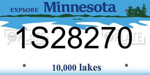 1S28270 Minnesota License Plate