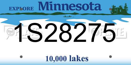 1S28275 Minnesota License Plate