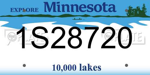 1S28720 Minnesota License Plate