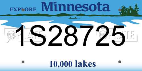 1S28725 Minnesota License Plate
