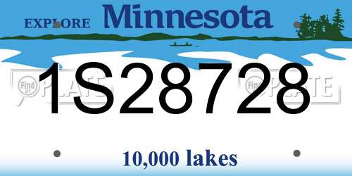 1S28728 Minnesota License Plate
