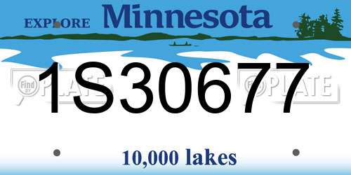 1S30677 Minnesota License Plate