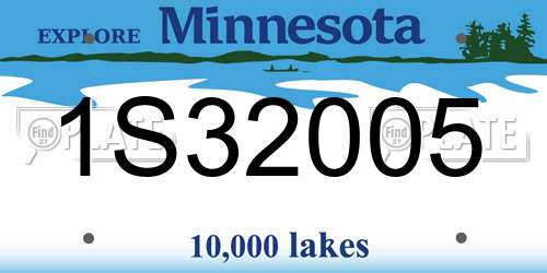 1S32005 Minnesota License Plate