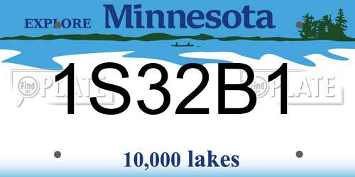1S32B1 Minnesota License Plate