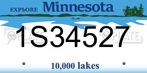 1S34527 Minnesota License Plate