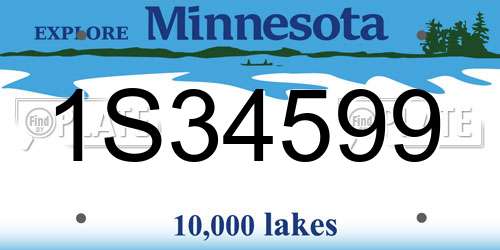 1S34599 Minnesota License Plate