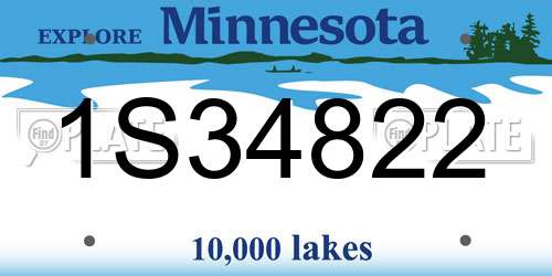 1S34822 Minnesota License Plate