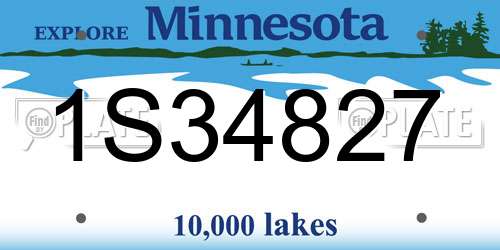 1S34827 Minnesota License Plate