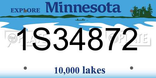 1S34872 Minnesota License Plate