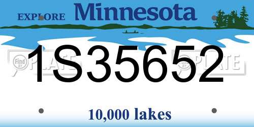 1S35652 Minnesota License Plate
