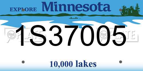 1S37005 Minnesota License Plate