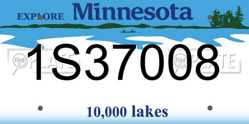 1S37008 Minnesota License Plate