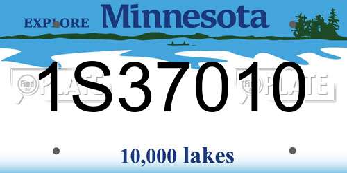 1S37010 Minnesota License Plate