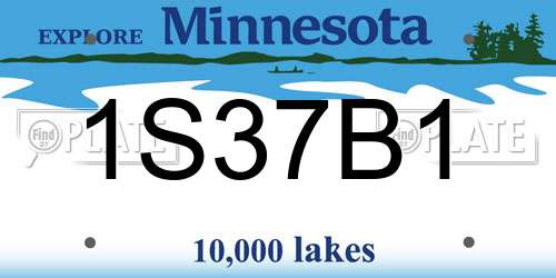 1S37B1 Minnesota License Plate