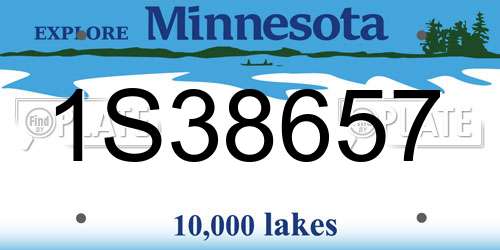 1S38657 Minnesota License Plate