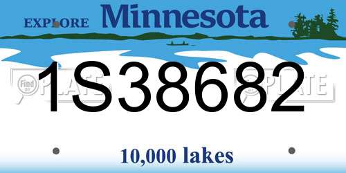 1S38682 Minnesota License Plate