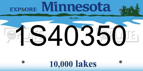 1S40350 Minnesota License Plate