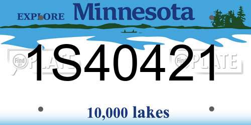1S40421 Minnesota License Plate