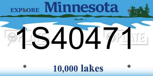1S40471 Minnesota License Plate
