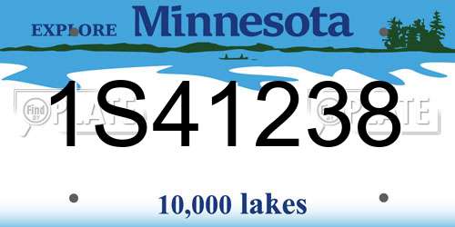 1S41238 Minnesota License Plate