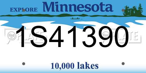 1S41390 Minnesota License Plate