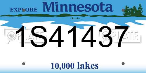 1S41437 Minnesota License Plate