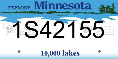 1S42155 Minnesota License Plate